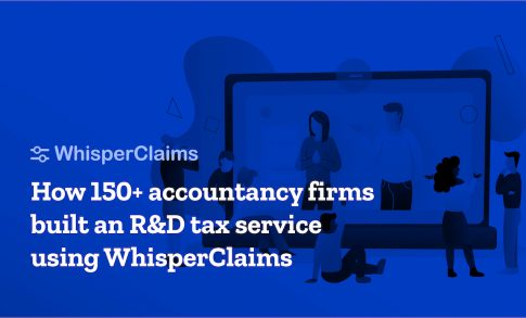 A banner for WhisperClaims' event aimed at targeting prospects; showcasing the software's functionality as well as the positive impact it's had on the R&D accounting sector.